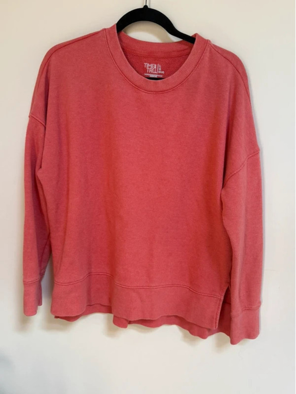 Time and Tru Coral Crewneck Sweatshirt Size L 12/14